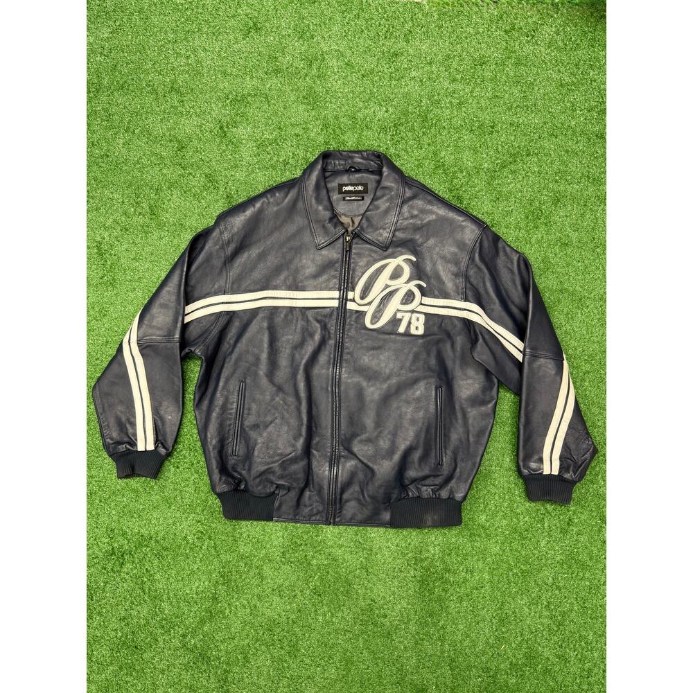Pelle Pelle Leather Jacket Navy Blue SZ 56 US3XL